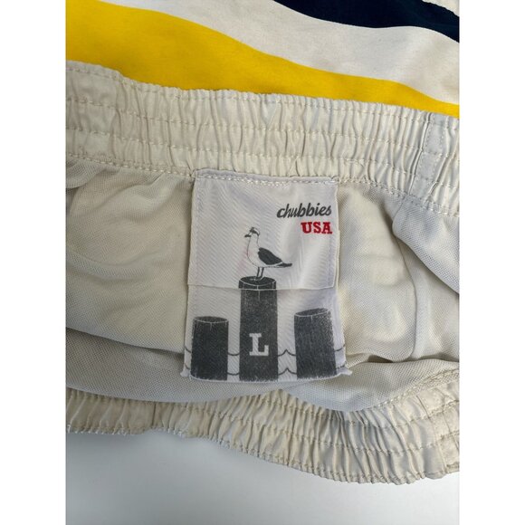 Chubbies USA Swim Trunks Shorts Men’s Large L Rainbow Stripe Retro Board Shorts - Picture 3 of 5